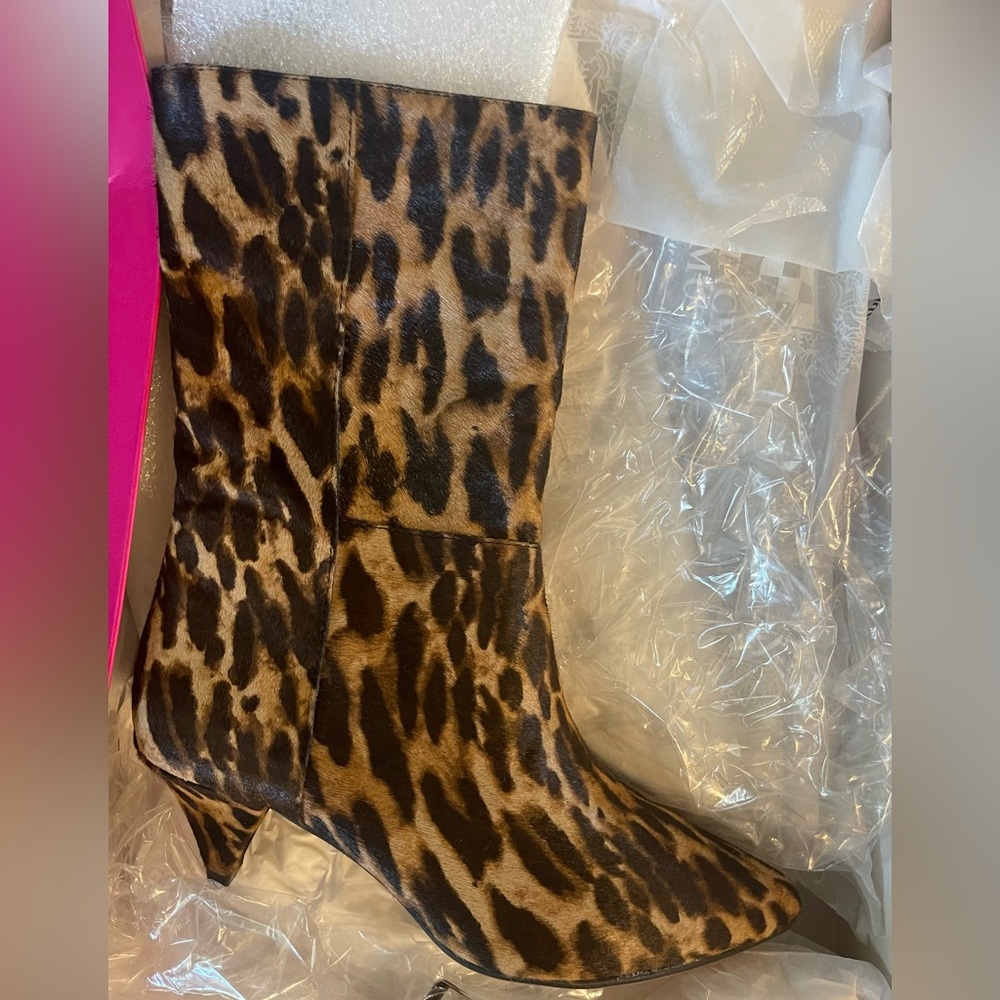 Vince Camuto Animal Print Calf hair boots. NIB